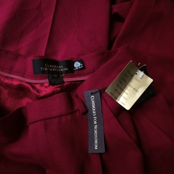 NWT Classiques for Nordstrom sz 12 red wool pants - Picture 4 of 7
